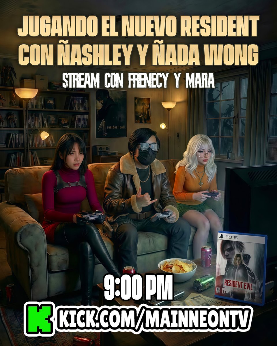 🎮🔥 JUGANDO EL NUEVO Resident Evil 🔥🎮
Con ÑASHLEY y ÑADA WONG 👀
Stream con <a href="/FrenecyV/">Frenecy_zzz</a> y mara

🕘 9:00 PM
🟢 EN KICK 👉 kick.com/MainNeonTV

#IRL #PERU #PERÚ #KICK #KICKPERU #KICKPERÚ #parodia #humor #ñaarick #frenecy #ResidentEvil #ResidentEvilReqiuem #cosplay #AdaWong