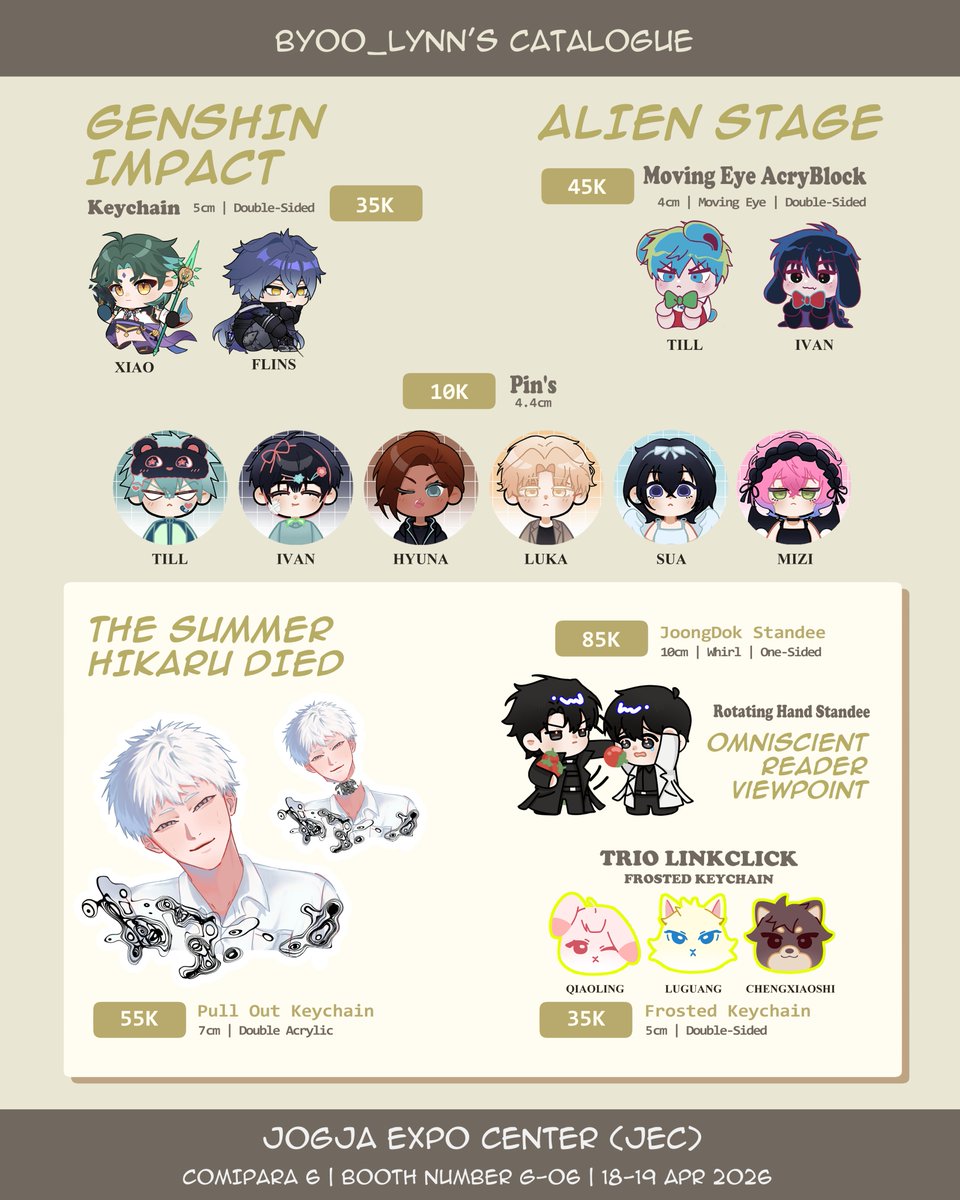 8Y_LYN_01's tweet photo. [🔄&amp;❤️] Byoo_Lynn's PO AND MAIL ORDER COMIPARA 6 CATALOGUE

🔗https://t.co/cVMxyKjihj
🗓PO Period: 1 Mar- 10 Mar 2026
🐉Circle: Kentooth (G-06)
🌐GOs DM FIRST
✨Fandom: HSR, GENSHIN, TBHX, LINKCLICK, ORV, TSHD

&amp; Giveaway rules⬇️(Thread)

#COMIPARA6 #comipara6catalogue https://t.co/Bt5OIpHIXm