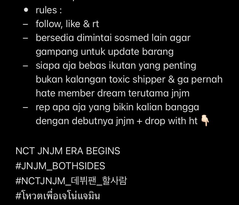 🐰GIVEAWAY SPECIAL NCT JNJM DEBUT🐶

• 1 album poster bothside random 
• rules : di gambar (bakal aku cek)

❗️close tba❗️