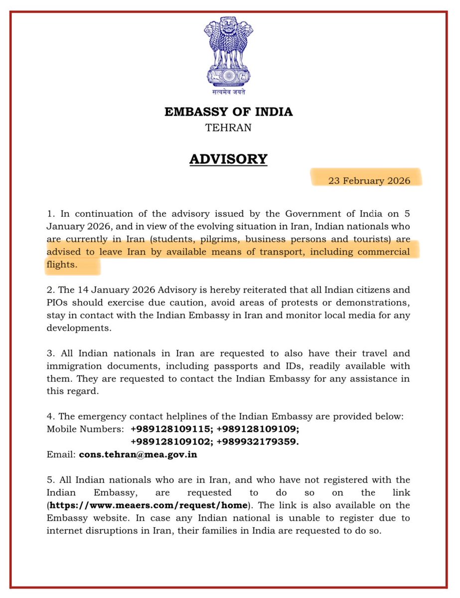 Indian embassy in Iran to Indian students:

5-Jan: leave Iran
14-Jan: leave Iran
23-Feb: leave Iran

Stranded students to Indian govt:

1-Mar: we are having anxiety attack so evacuate us at free of cost in a business class, welcome with a rose, and provide transport till home.