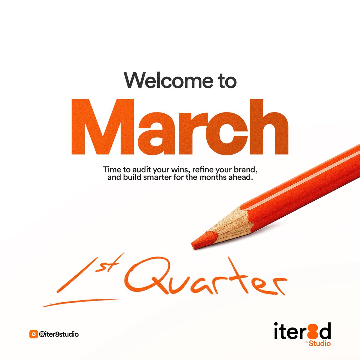 Iter8dStudio's tweet photo. Welcome to March.
Q1 is in motion.

Audit your wins.
Refine your brand.
Build smarter.

At Iter8d Studio, we iterate until it works.

#Iter8dStudio #Q1 #BuildSmarter https://t.co/sqyxoF9q8F