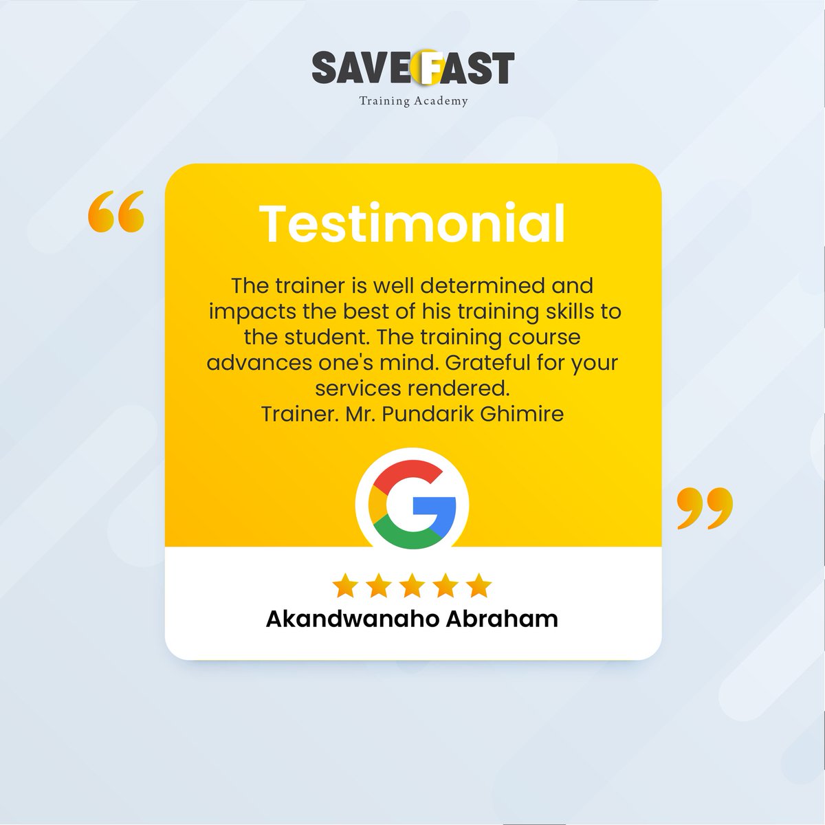 Save Fast Training Academy tweet media