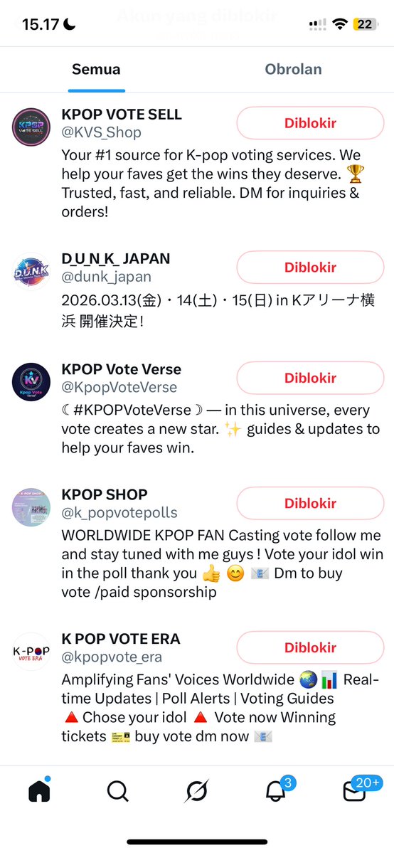 SCAMMER POLLING BLOCK AJA GUYS : thekpop2Of, Mubeat_Voting, asad_islam10, voting_mubeat, kpop_vote_box, dunk_japan, KPVotingShop, KpopVoteVerse, KVS_Shop, McountdownLive, k_popvotepolls, kpopvote_era
