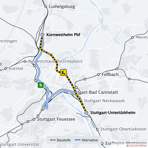 SBahn_Stuttgart's tweet photo. 🚧#Drandenken 🚧
Vom 2. bis 25. März, arbeitet die DB an der Strecke für den #DigitalenKnotenStuttgart.
Die Linie #RB11 (#Schusterbahn) fällt zwischen #Untertürkheim und #Kornwestheim aus.
Details hier: 👉 https://t.co/zJL6ogeMMI https://t.co/mjcM93BMwQ