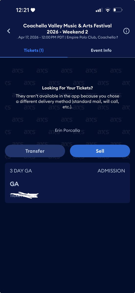 Selling 1 Weekend 2 COACHELLA TICKET
Selling: FV or OBO 
Willing to pay for over night shipping! Can ft during process 
DM IF INTERESTED