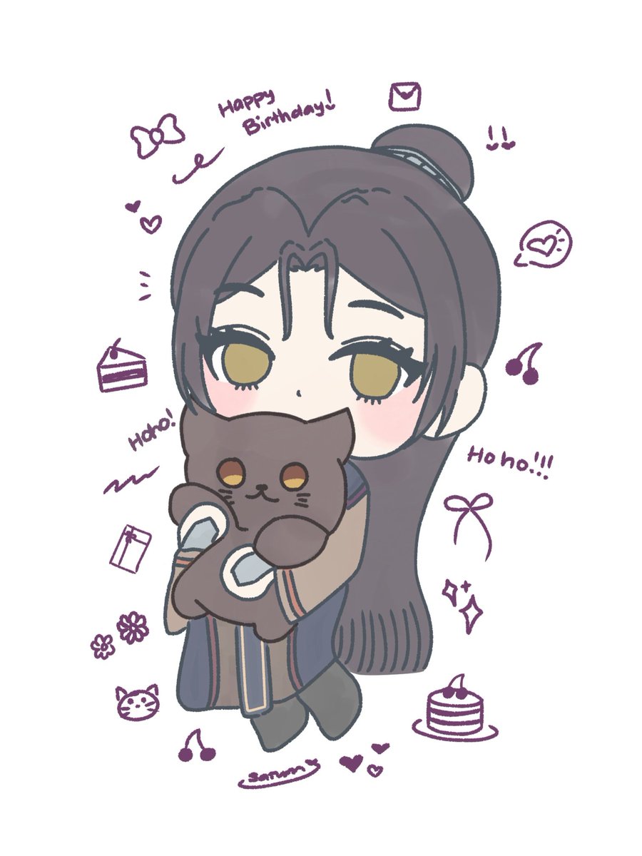 widosoros's tweet photo. Just look at this beautiful work of art from @peiqingge! ✨✨Thank you, my dear, for such a wonderful gift! Mu Qing is hugging her General Meow Guang so sincerely, I'm so happy!💜💜💓💓💜💜 #peiging  #TGCF https://t.co/ZhP8EU01wK