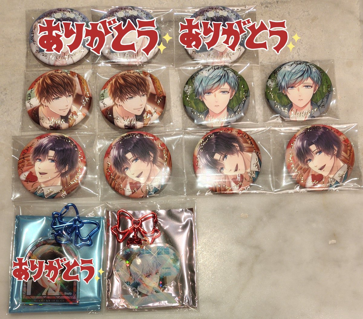 交換 譲渡】スタマイ WD 譲）VD缶バッジ：今大路2、宮瀬4、日向2