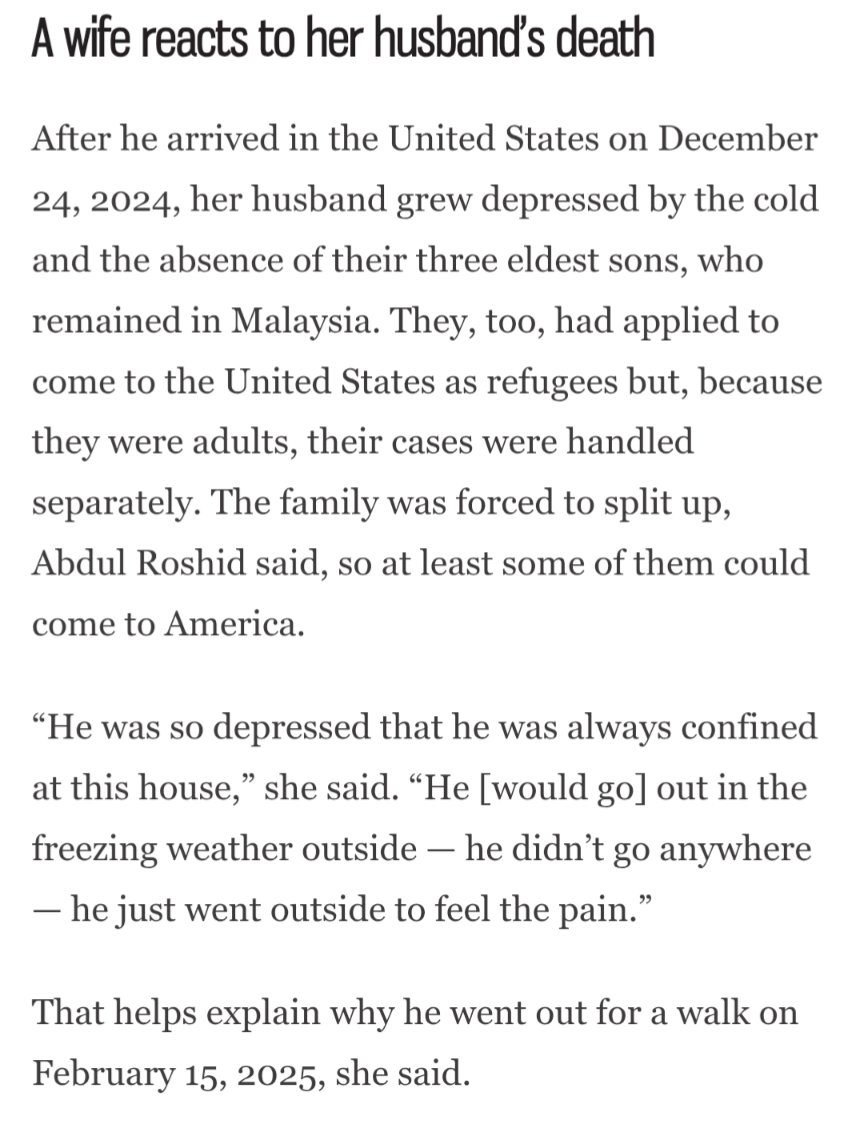 Dafrosty's tweet photo. Wishing Malaysians and Americans were more kind to refugees

“We survived genocide, we survived discrimination, we survived everything else,” he said. “We don’t [even] want to have equal rights. We are used to it, not having equal rights. All we wanted to have was family.” https://t.co/Z5exjoY3D5