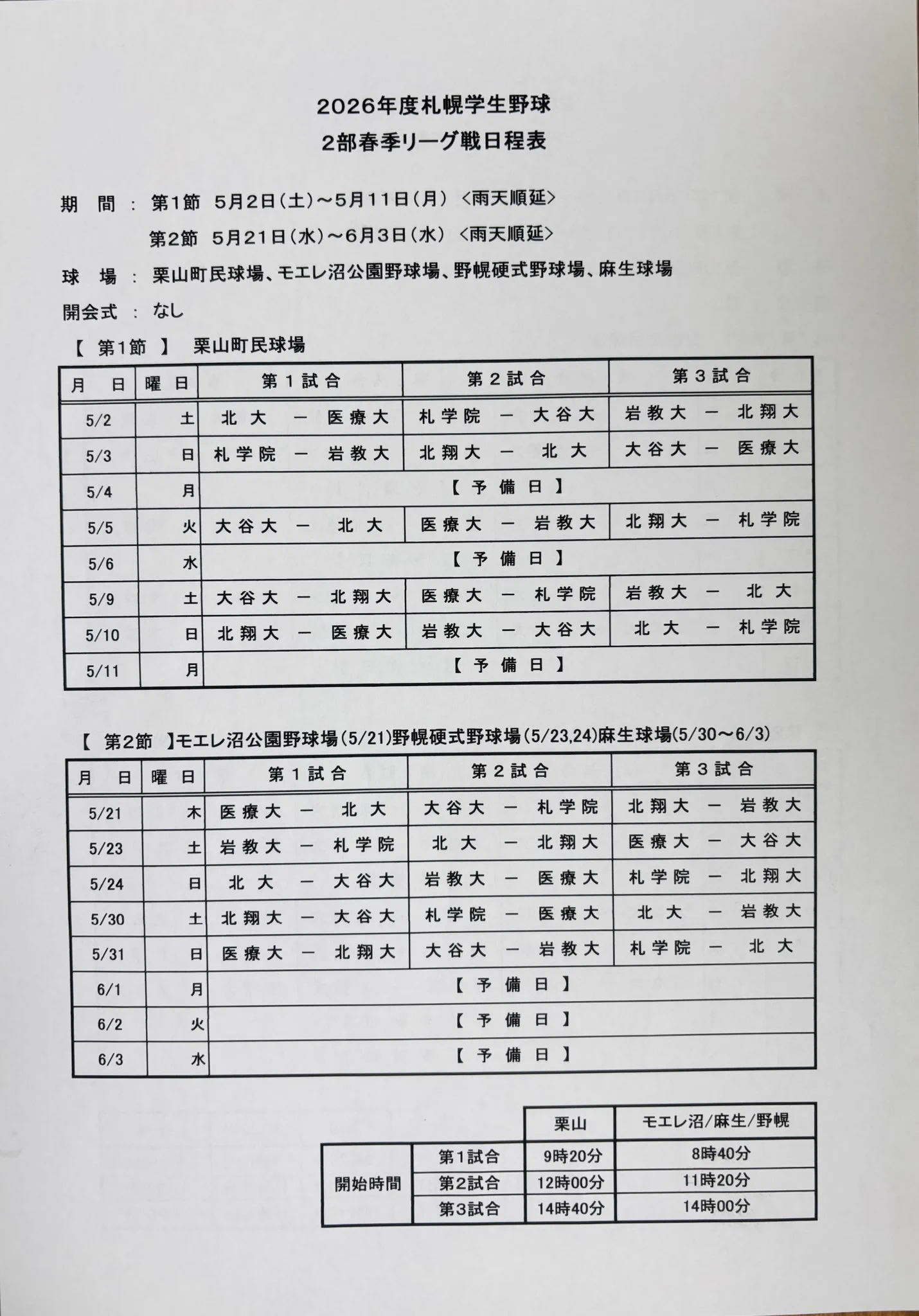 札幌 学生 野球 連盟