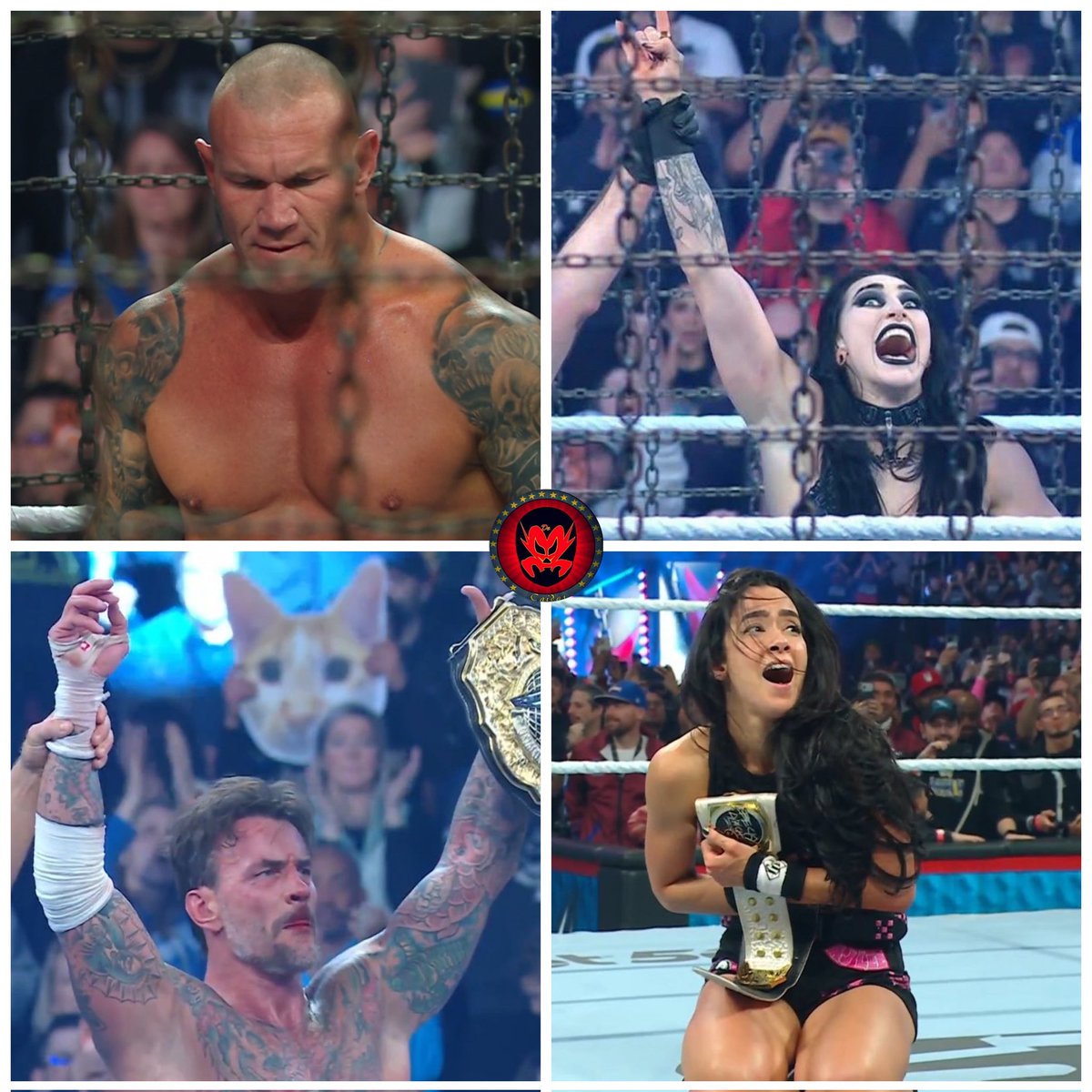 De2a3_caidas's tweet photo. 🚨GANADORES🚨

En Elimination Chamber, CMPunk retuvo el Campeonato Mundial Pesado; AJ Lee se convirtió en campeona Intercontinental Randy Orton y Rhea Ripley ganaron la Cámara de Eliminación e irán a Wrestlemania 42.

#wrestling #wwe #EliminationChamber https://t.co/kYi7wEtioK