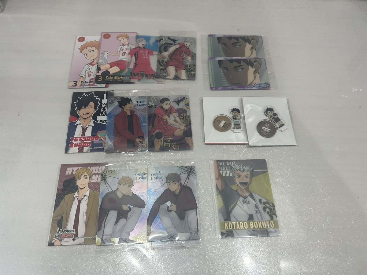 s2to8's tweet photo. ハイキュー!! 買取 交換 譲渡
夜久 衛輔　灰羽 リエーフ　黒尾 鉄朗　海 信行　音駒高校　牛島 若利　白鳥沢高校　岩泉 一　青葉成城高校　角名 倫太郎　宮 侑　宮 治　稲荷崎高校　木兎 光太郎　梟谷高校 https://t.co/rjsQtlwA2L