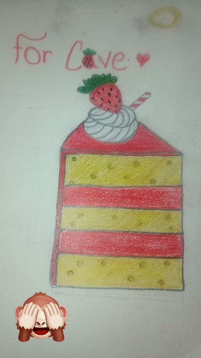 Angelbadroses's tweet photo. My friend requested a strawberry shortcake. Though he wanted a whole one I wasn't confident enough to do it. Maybe when I have more skill lol #drawing #Freedraw https://t.co/KsGzXFCew3