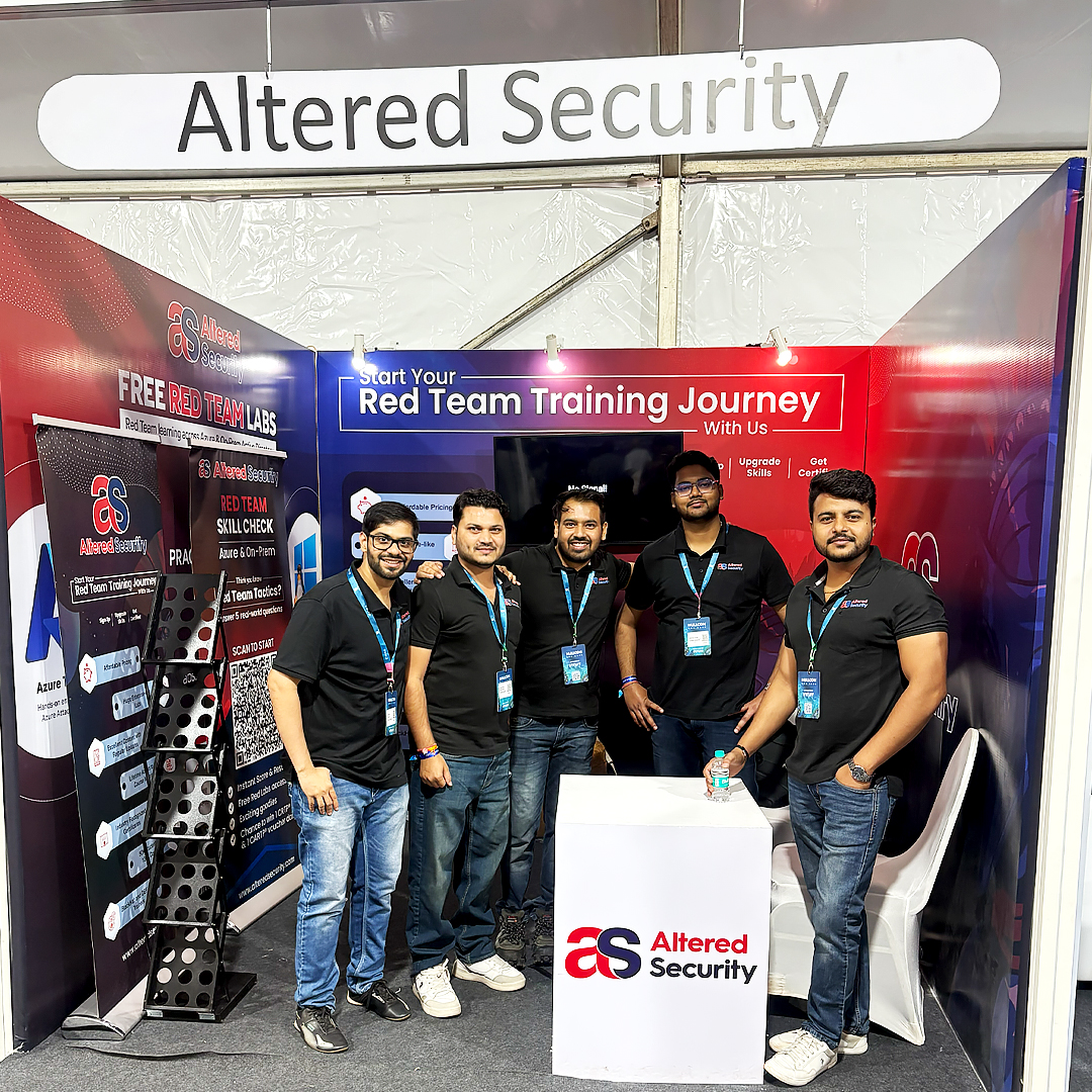 AlteredSecurity's tweet photo. Day 2 at @nullcon Goa 2026.
Booth No. 8 is set and ready. The Altered Security team is gearing up for another day of red team discussions, meaningful conversations, and todayâs giveaway.
See you there.
#NullCon #CyberSecurity #RedTeam #AlteredSecurity https://t.co/MhunHMMi9B