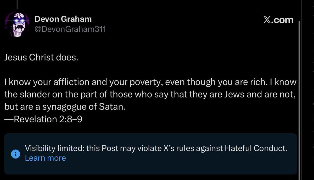 Apparently, the words of Jesus Christ are considered “hateful conduct” on X.