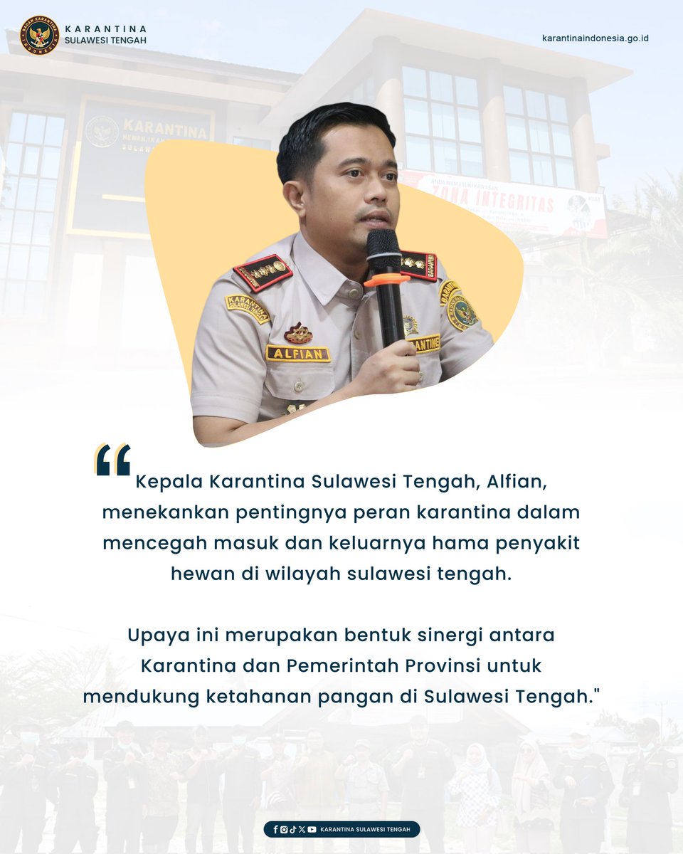 Palu - Dalam upaya mendukung ketahanan pangan dari sektor peternakan yakni sapi, Karantina Sulawesi Tengah Pastikan sapi bibit asal Jawa Barat sebanyak 10 ekor yang di datangkan oleh UPT Pembibitan Ternak Dinas Perkebunan dan Peternakan Sulawesi Tengah.

#KarantinaSulawesiTengah