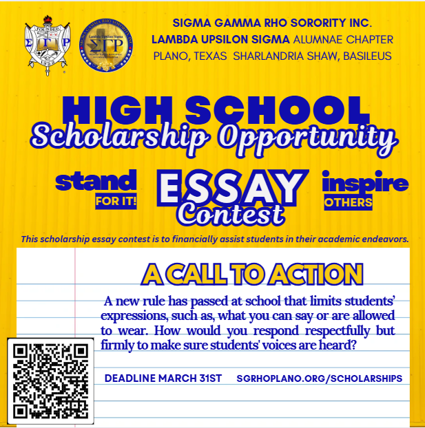 SGRhoPlano's tweet photo. It's not too late to apply for the LUS SCHOLARSHIP. Middle school and high school students, APPLY! The scholarship application window closes March 31. https://t.co/brkLBhHgHl