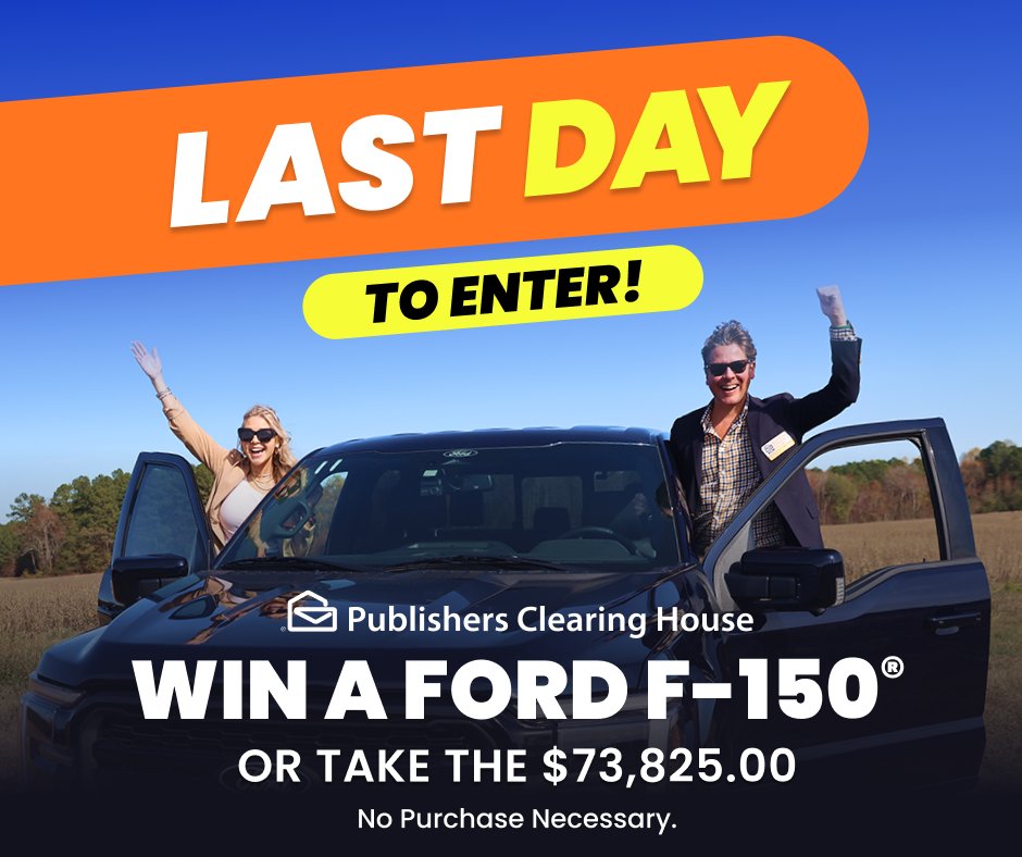 pchdotcom's tweet image. 🔴  This is a LAST CALL for entries! 🔴

We've been counting down and now, it's almost time. 🤗 A winner must be found for our Ford F-150 giveaway that's ending at 11:59 PM, ET TONIGHT. Don't let this pass you by, come get #inittowinit or grab some bonus entries before time runs