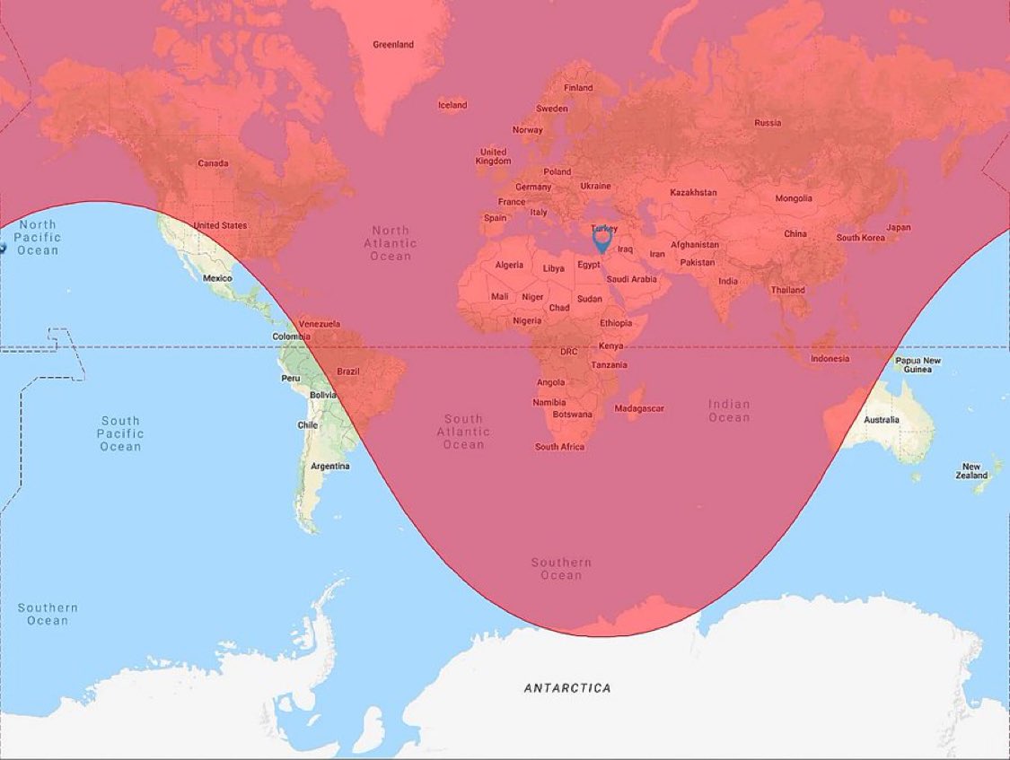 Países que están dentro del alcance de los misiles nucleares Jericó III de Israel.