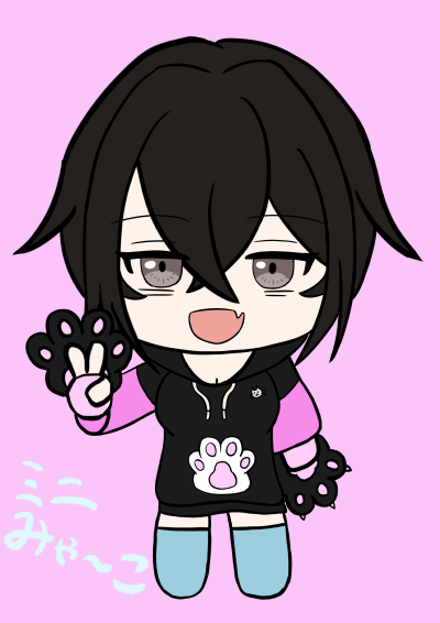 前描いたミニみゃ～子をせっかくなのでアイコンにして、ついでに