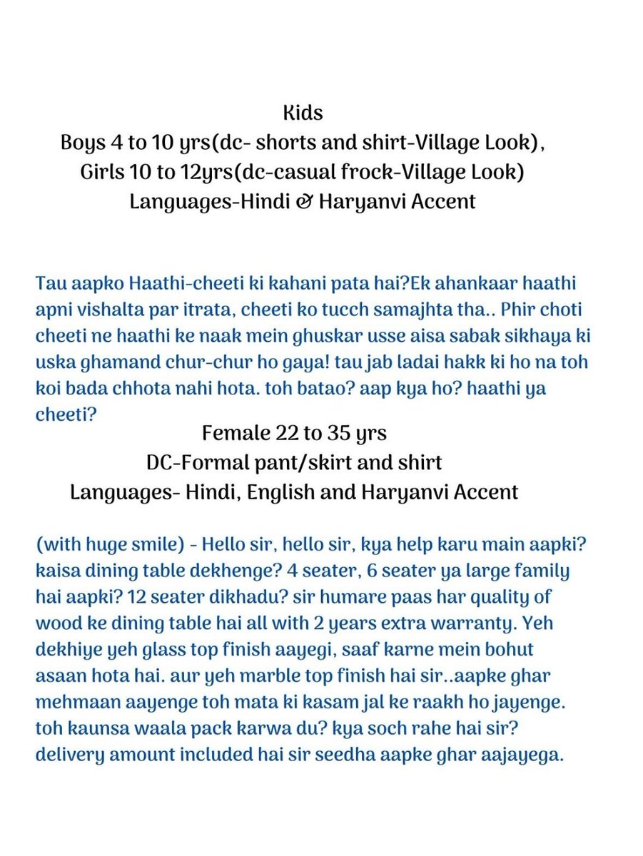 BollyAuditions's tweet photo. Casting Call – Feature Film – Open Auditions – Delhi (Delhi / Haryana Based Actors)

— Audition Date: 2nd &amp; 3rd March
— Time: 2 PM – 8 PM

— Kids (Boys 4–7 yrs, Girls 8–12 yrs)
— Female: 20–50 years

— Audition Date: 5th March
— Time: 2 PM – 8 PM

— Male: 25–65 years https://t.co/6jz2DsQEsY