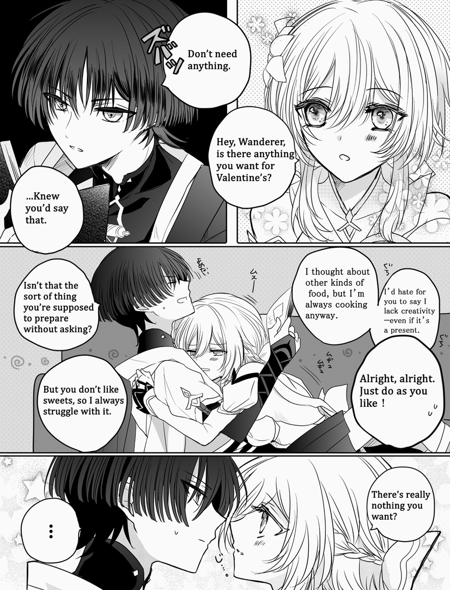 wlmade's tweet photo. By request, I’ve prepared an English version of my wanlumi(scaralumi) Valentine’s comic. 
I hope you’ll enjoy it! 💝The rest is in the thread.(1/6)
https://t.co/3D7X1tJvHI https://t.co/O7R6XDx4BD