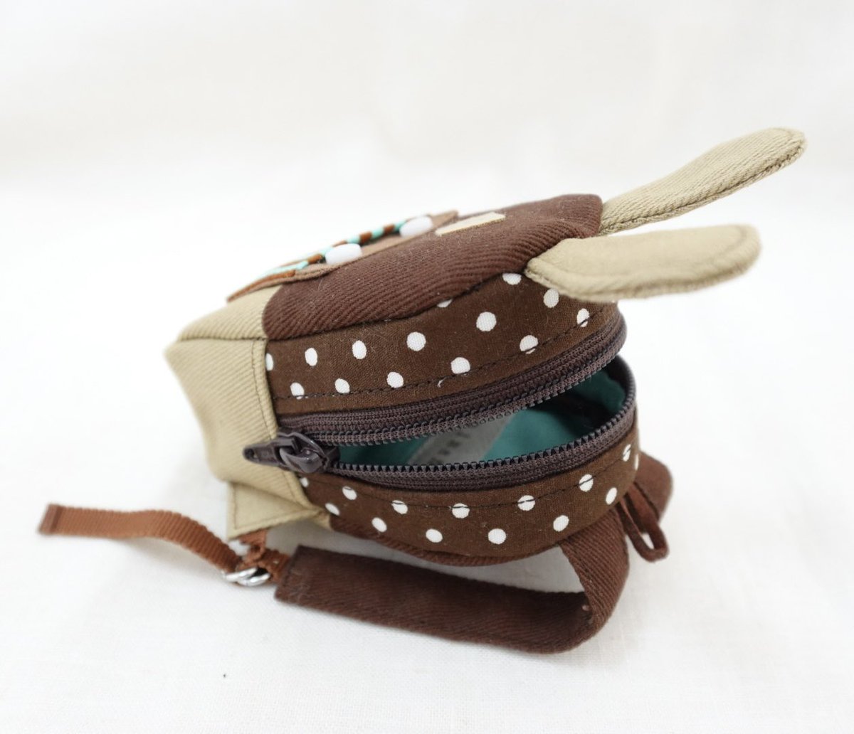 うさ耳付きのミニリュック🐰
チョコカラーシリーズ🍫🤎

チョコミントカラーも作りました🤎
ちょっと見にくいけど、中はミントカラーです🩵