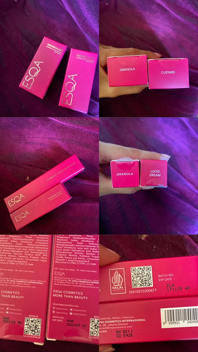 dvnavn's tweet photo. NEW &amp; ORIGINAL 

• esqa blurring serum skintint shade granola, biscuit &amp; custard 💸 80.000 

•esqa concealer shade granola 
💸 60.000

• esqa liquid blush shade lucid dream
💸60.000

 • maybelline lip glaze shade 005 &amp; 008 
💸55.000 

• Maybelline Viny Ink shade 65 💸70.000 https://t.co/Cpx8mtml3s