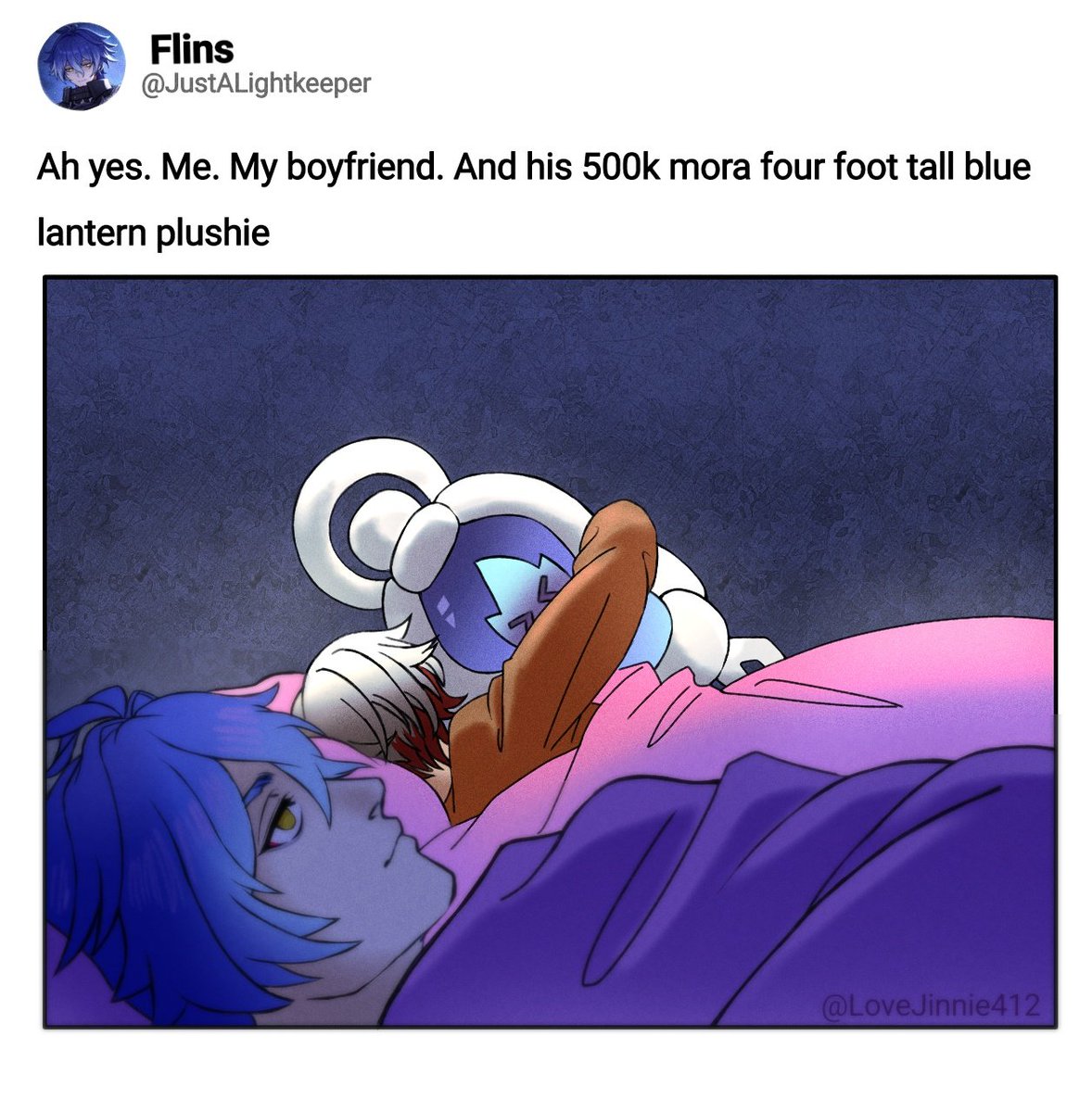 I saw the cute latern Flins plushie &amp; had to bring back this meme

I think Flins is reconsidering his life choices rn lol #faelight  #ンズイル