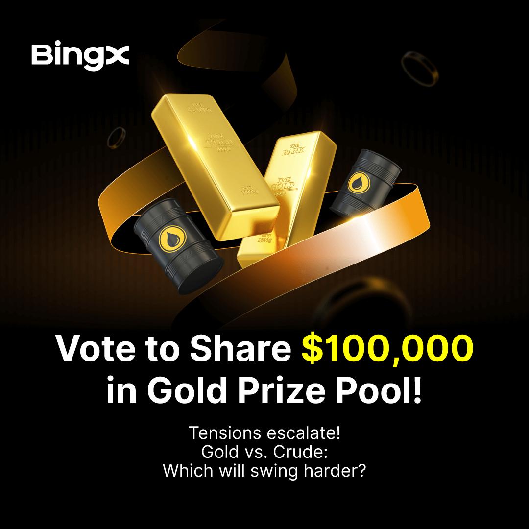 🥇 Gold vs. Crude — Who Will Swing Harder? 🔥

Vote, complete tasks &amp; share a massive $100,000 GOLD prize pool! 💰

Tensions are rising — it’s time to pick your side and win big.
Trade Futures, cast your vote, and claim your share!

🗓 Mar 1 – Mar 12 (UTC+8)
👉 Join now: