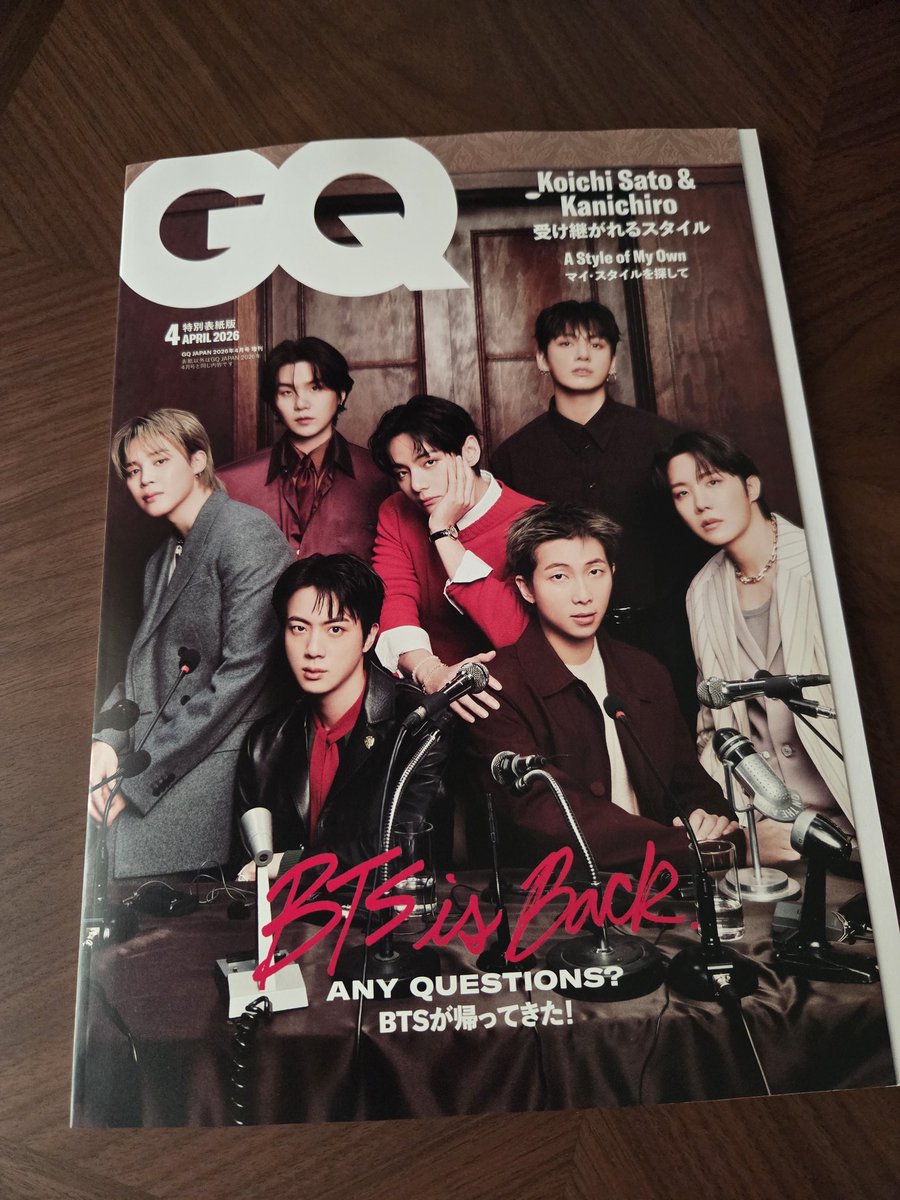 届いた！

活字でしっかり読めるのはやっぱり良いね👍

今のバンタンがどんな言葉でどんな音で自分たちを表現するのか本当に楽しみだなぁ✨

#GQApril2026 
#BTS