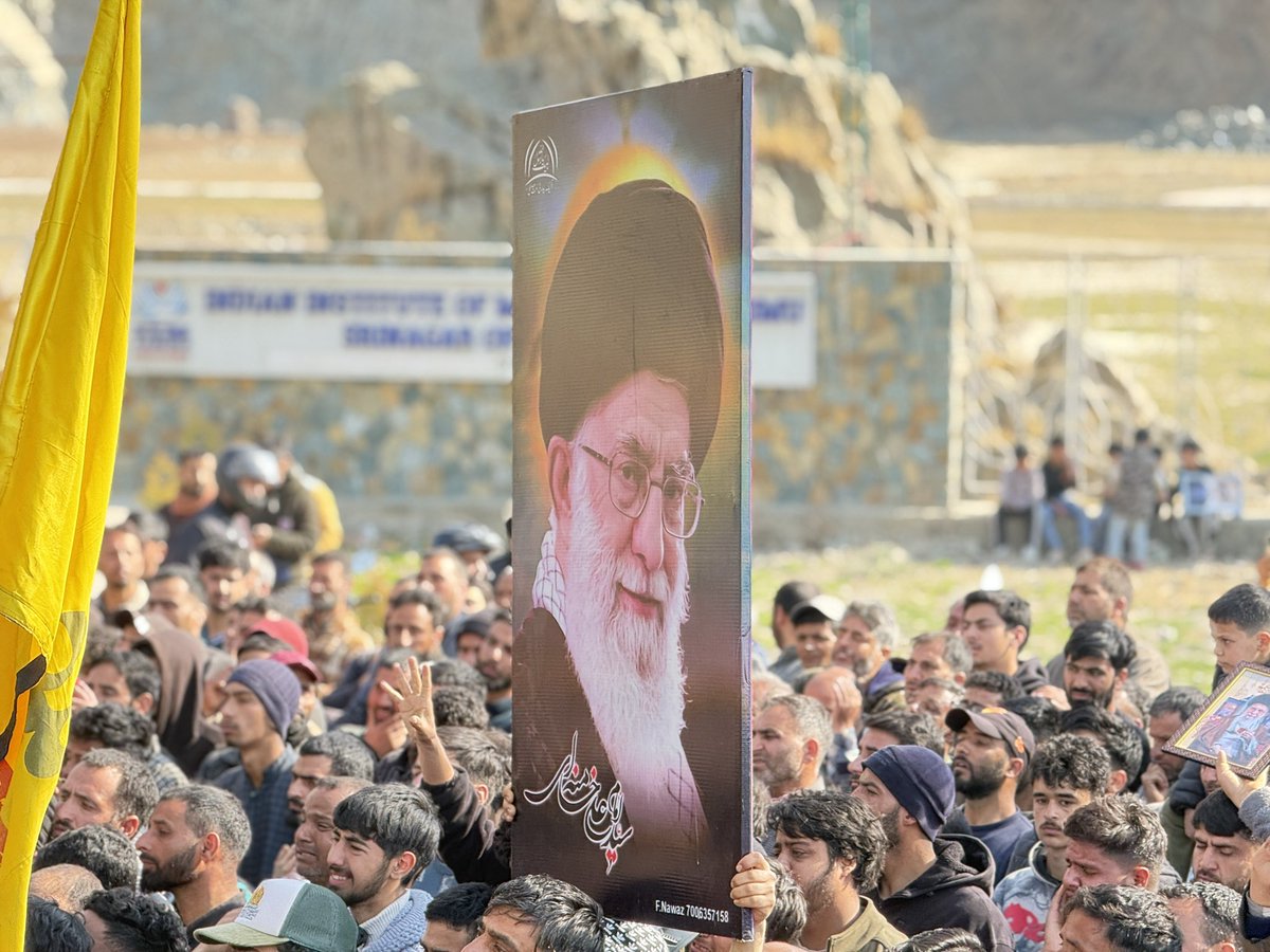 NaifSyed's tweet photo. Footage shows people gathered in the valley of kashmir india  to mourn the martyrdom of Leader of Islamic Revolution https://t.co/dALaBaULm3