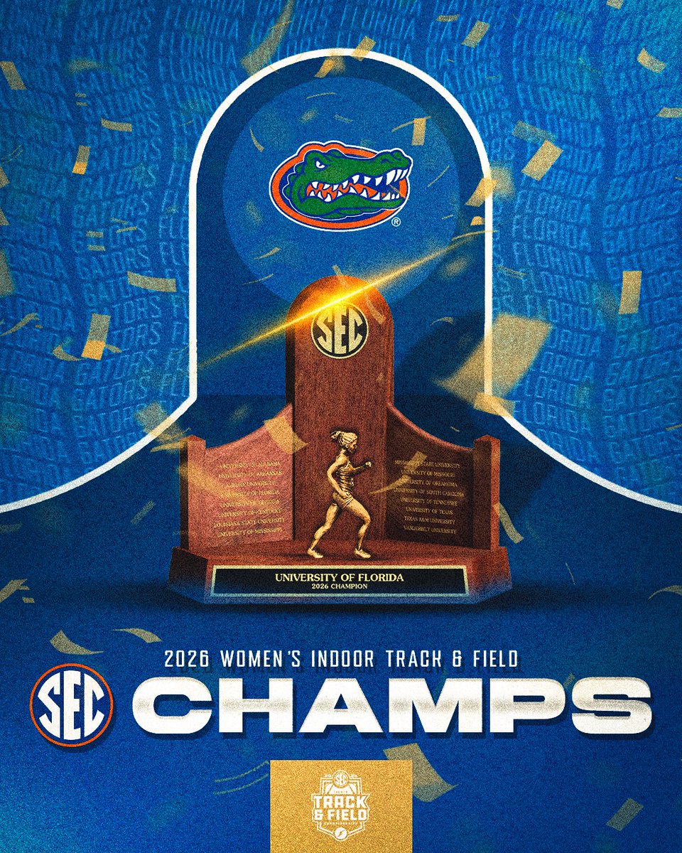 For the 9th time in program history...

2026 SEC WOMEN'S INDOOR TRACK &amp; FIELD CHAMPS
🐊 <a href="/GatorsTF/">Gators Track and Field & Cross Country</a> 

#SECTF x #SECChampionship