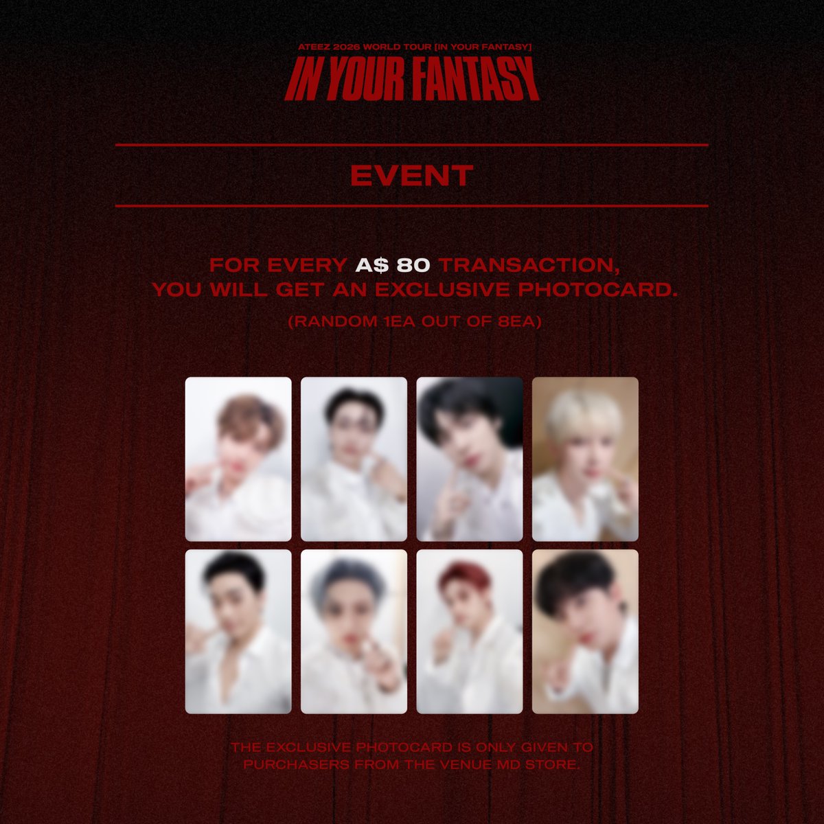 #ATEEZ [2026 WORLD TOUR : IN YOUR FANTASY]

🌟#MELBOURNE VENUE INFO🌟
📌Rod Laver Arena

📌Opening Hours
Mar 2nd, Mon ~ Mar 3rd, Tue
MD : 12:30PM ~ CLOSE OF BUSINESS
* Please check the image for detailed time.

#ATEEZ #에이티즈
#In_Your_Fantasy