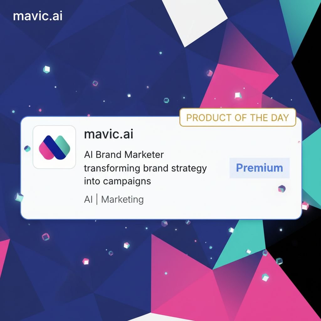 mavic_ai's tweet photo. We’re 𝗣𝗿𝗼𝗱𝘂𝗰𝘁 𝗼𝗳 𝘁𝗵𝗲 𝗗𝗮𝘆! 🚀

We want to get the word out, so we’re giving 𝟱𝟬 𝗔𝗜 𝗰𝗿𝗲𝗱𝗶𝘁𝘀 to 50 people who help us share the news!

Comment ‘𝗔𝗜 𝗕𝗿𝗮𝗻𝗱 𝗠𝗮𝗿𝗸𝗲𝘁𝗲𝗿’, repost and vote for us here: https://t.co/DezWY637CA https://t.co/SqvANOq1ic