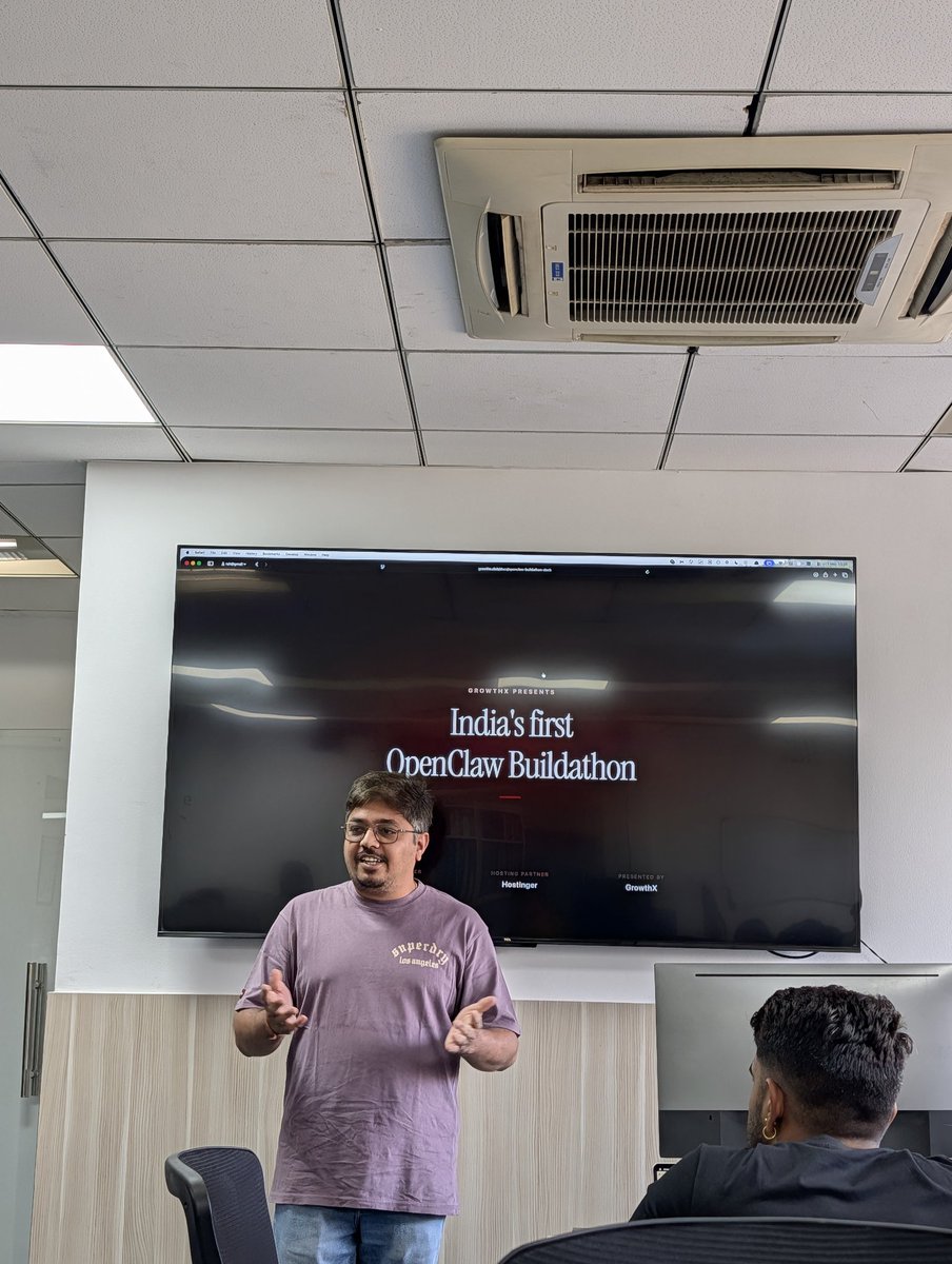surajsaste75's tweet photo. At the @GrowthX_Club OpenClaw Buildathon, Pune

Super excited for the next 8 hrs

#GrowthxBuildathon #GrowthX https://t.co/Aupp7JVxJA