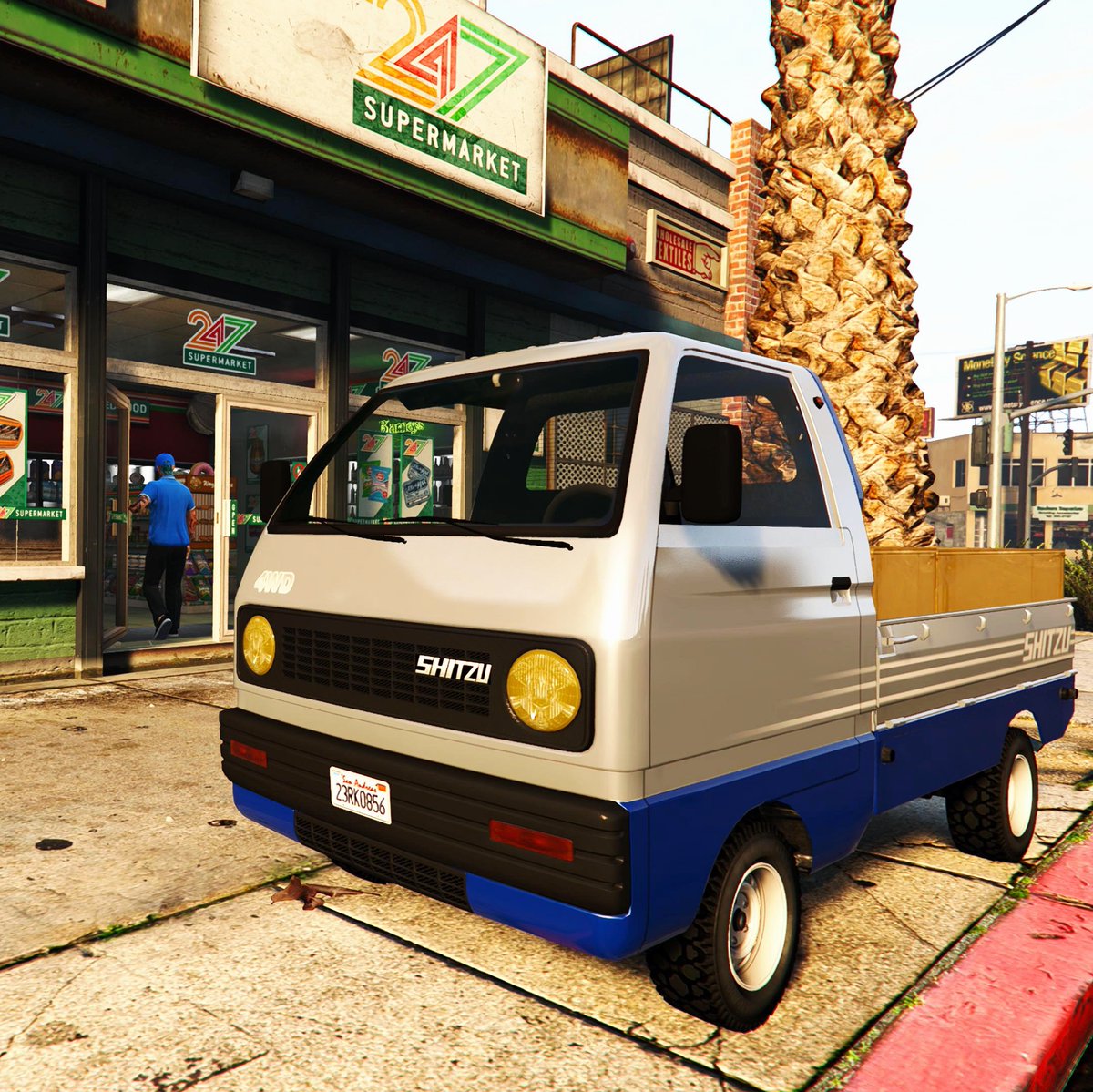 ONSIDE14a's tweet photo. 佐〇急便のコスプレ(便乗&概念)🏃💨
ちゃーす、集荷に参りましたー。
#GTAonline #GTA5 #グラセフ #PS5 #keitora #軽トラ https://t.co/vrFbAOiQig