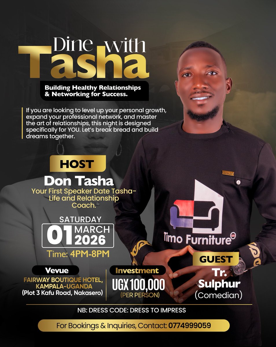 Today
           Grab your tickets and let’s dine with Tasha