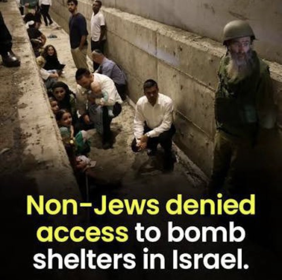 Des non-Israéliens se sont vu refuser l'accès aux abris anti-bombes « sous prétexte qu'ils ne sont pas juifs ».

« Ces abris sont réservés aux Juifs et il n'y a pas de place pour les étrangers. »