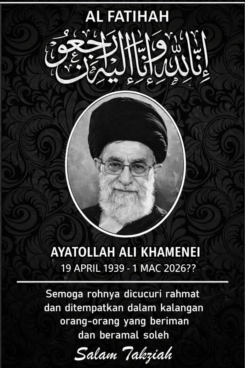hakimsayednasir's tweet photo. May Allah bless you 

The Iran Supreme Leader

Ayatollah Ali Khamenei 

1939-2026??

#AyatollahAliKhamenei https://t.co/iG9ENbq6H4