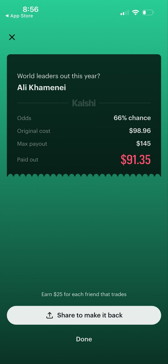 Strictly4GGs's tweet photo. @mansourtarek_ @Kalshi …this is me losing more than dollar. Please explain https://t.co/abkACoKWFW