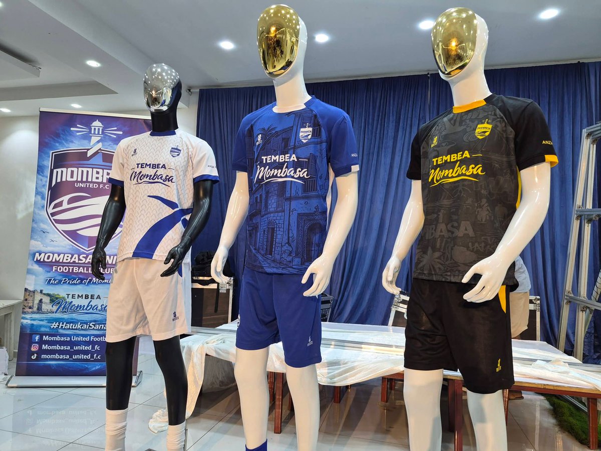Maggiee_Sasha's tweet photo. Mombasa United have officially unveiled their new jerseys designed by Kenyan kitmaker Beest Athletic

🔵 Home: Blue
⚪ Away: White
⚫ Third: Black 

The Dockers sit top of theNSL  as they push for promotion to Kenya’s top flight.

#FootballKE https://t.co/h9DEopDlxu
