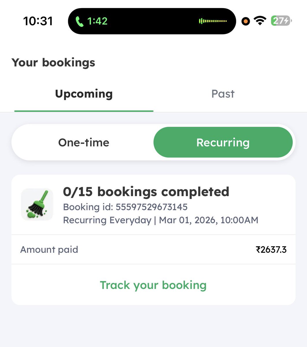 sanugumber's tweet photo. Highly unprofessional services by @anjalisardana @withpronto - After taking a reoccurring booking and amount for 15 days and committing a professional - again some other professional aligned. Please see commitment screeshit from your team member Imran @ashusingla81 #snabbit https://t.co/oSATvDtomd