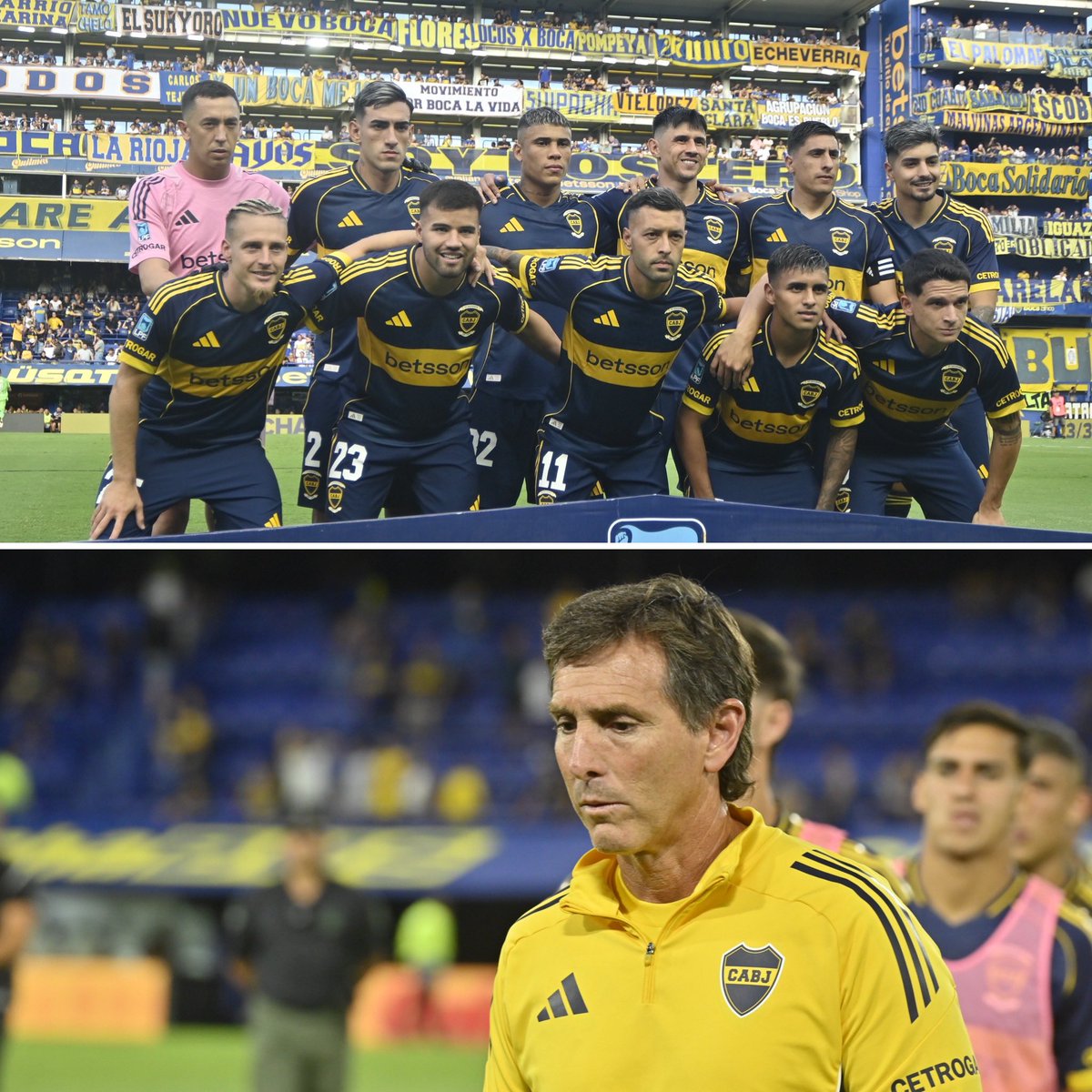 LucasBeltramo's tweet photo. Tras juntar a Belmonte, Ascacibar, Delgado y Alarcón ante Racing en la Bombonera, consiguiendo el récord de cero remates totales en el primer tiempo; y luego de poner a Belmonte, Delgado y Alarcón ante Gimnasia de Chivilcoy, en una primera mitad en la que le llegó muy poco al equipo del Federal A; Claudio Úbeda no tuvo mejor idea que insistir con ese pastoso camino y arrancar de local ante el reciente ascendido Gimnasia de Mendoza con Alarcón, Ascacibar y Delgado, a quienes se sumó Janson por izquierda, por lo que el chileno quedó pegado a la banda derecha, incómodo, en otro partido olvidable completado con la marca perdida en el 0-1.

Por supuesto que con semejante formación el juego volvió a brillar por su ausencia y Boca dependió del armado de Milton, el único que arriesga con el pase, esta vez con irregular precisión, y del desequilibrio de Blanco, quien tiró 19 de los 41 centros del equipo. Al menos ahora hay un 9 que se nutre de eso (ya habrá revancha en el alambrado, Bareiro) y mandaba a la red la jugada del gol anulado por el VAR. La revisión desde Ezeiza tuvo que imaginarse dónde estaba el talón del defensor (tapado por Merentiel) para, sin tirar línea al piso pese a que parecía levantado, marcar el offside milimétrico de Janson, luego de probar suerte con un inexistente penal en la otra área.

Dóvalo completó la escena comunicando mal el fallo, así como decidió cortar mal dos ataques prometedores del local sin dar clara ley de ventaja, uno en cada tiempo (a Janson en el 1T, a Aranda en el 2T), sin siquiera amarilla en el primer caso: solo hubo una advertencia de “¡basta!” para el infractor. Un tierno. Y pensar que algunos pensaron que amonestó dos veces a Ascacibar y se “olvidó” de echarlo. Unos tiernos.

El primer tiempo se fue con el enésimo gol recibido de pelota parada, el empate de Merentiel, que no jugó bien pero mojó y es importante para recuperar confianza, el 2-1 anulado en la mejor intervención de Janson en sus 53 minutos en cancha, y no mucho más.

El triple cambio a los 8’ del segundo tiempo, lógico, mutó la fisonomía de los ataques. Les dio vida. Paredes manejó los tiempos y puso a jugar a sus compañeros, Aranda fue al frente a pura desfachatez y gambeta y le faltó concretar algo de todo lo que generó, y Zenón, sin ser una luz, se asoció mejor con Blanco. Con un poquito de sentido común Boca estuvo a punto de ganarlo. Pero fue empate, el tercero al hilo de local, calificado por la Bombonera con una nueva silbatina y la preocupación por no ver un horizonte: 9 de 21 es la magra cosecha en el arranque del año.

El miércoles, tercera salida de visitante del año tras el 1-2 con Estudiantes y el 1-2 con Vélez. El rival, Lanús, flamante campeón de la Recopa Sudamericana en el Maracaná. Mientras tanto, llueven las preguntas. ¿En serio Boca no va a traer un 10? ¿En serio Boca no va a traer un extremo? ¿En serio Boca va a ir por la vida probando interinos? ¿En serio Riquelme va a seguir haciendo de cuenta que no pasa nada?