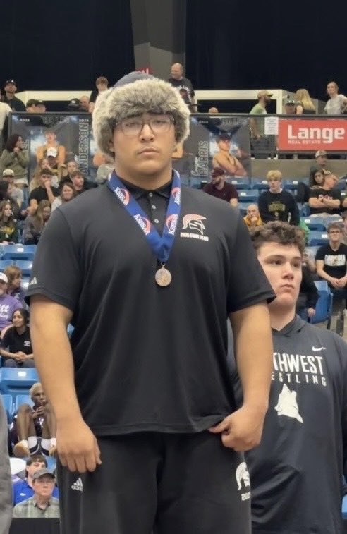 EmporiaWR's tweet photo. Congratulations to Jose Vargas on an outstanding 4th place finish at the @KSHSAA State Wrestling Tournament! 💪🤼‍♂️ Way to represent Emporia High with pride and grit. We’re proud of you! #SpartanPride https://t.co/vbBx5BB58u