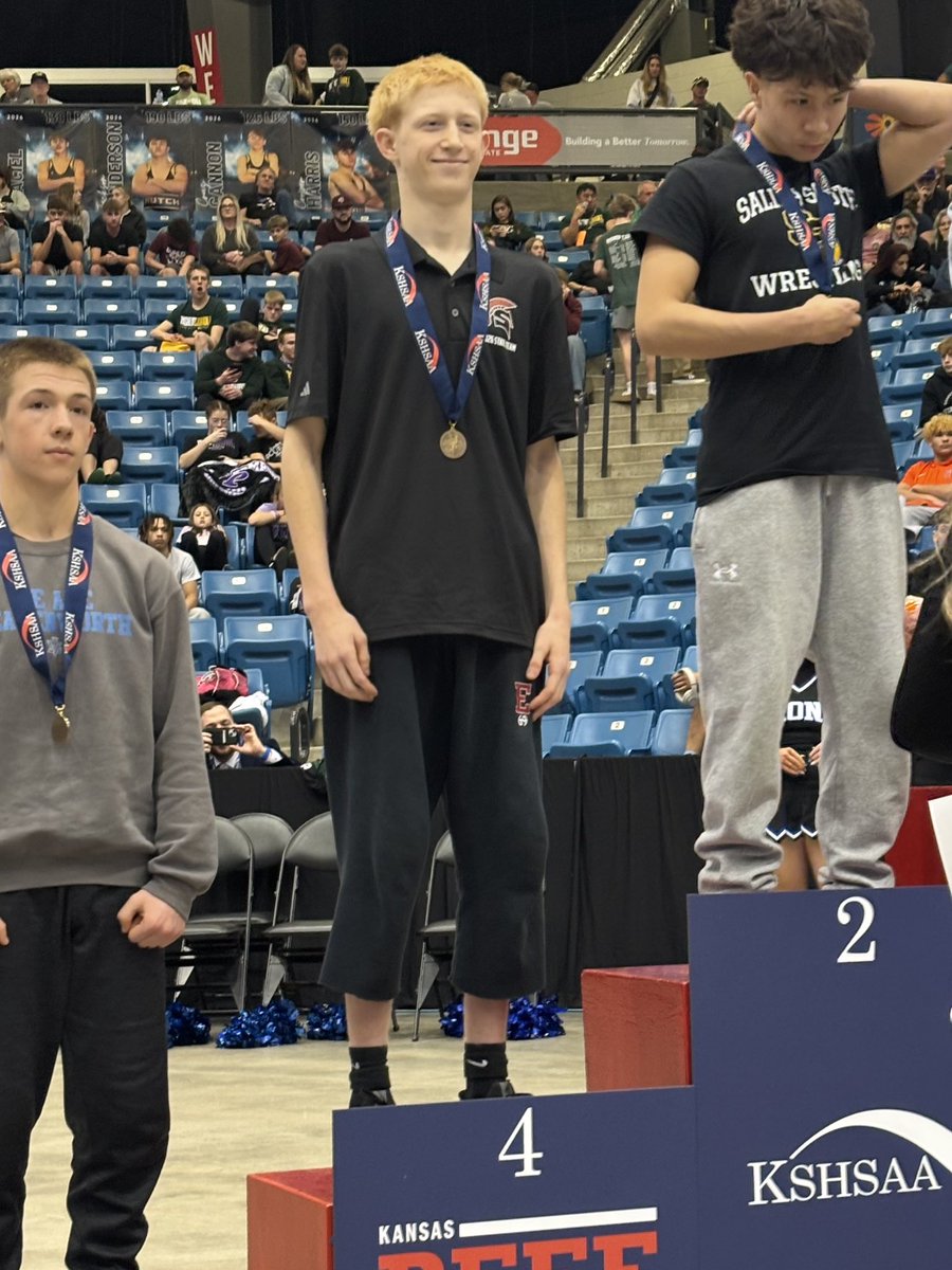 EmporiaWR's tweet photo. Congratulations to Kolton Wyatt on an incredible 4th place finish at the @KSHSAA State Wrestling Tournament! 🤼‍♂️💪 Your hard work and determination paid off. Proud of you, Kolton! #SpartanPride https://t.co/d3dsZSI67t
