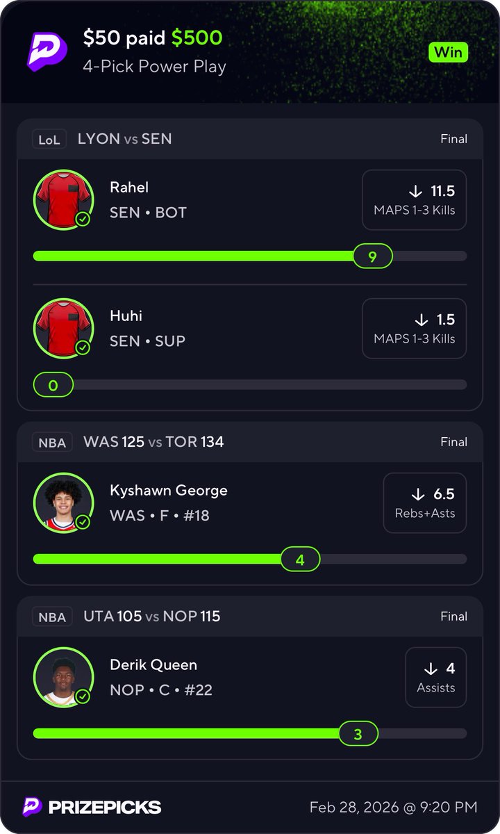 GreenPeaBets's tweet photo. WE COVER EVERYTHING INCLUDING ESPORTS. 

ANOTHER DAY ANOTHER DOLLAR FOR THE GREENPEAS FAMILY🤑🤑

Check out our Discord in profile description.

#PrizePicks #PrizePicksPicks #PropBets #DFS #DailyFantasy
#EsportsBets #EsportsBetting #EsportsPicks #EsportsProps #BettingTwitter #SportsBetting