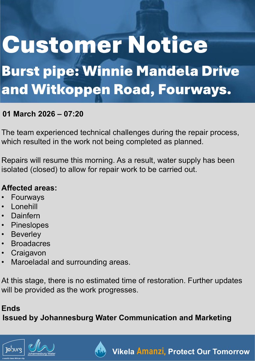 Johannesburg Water tweet media