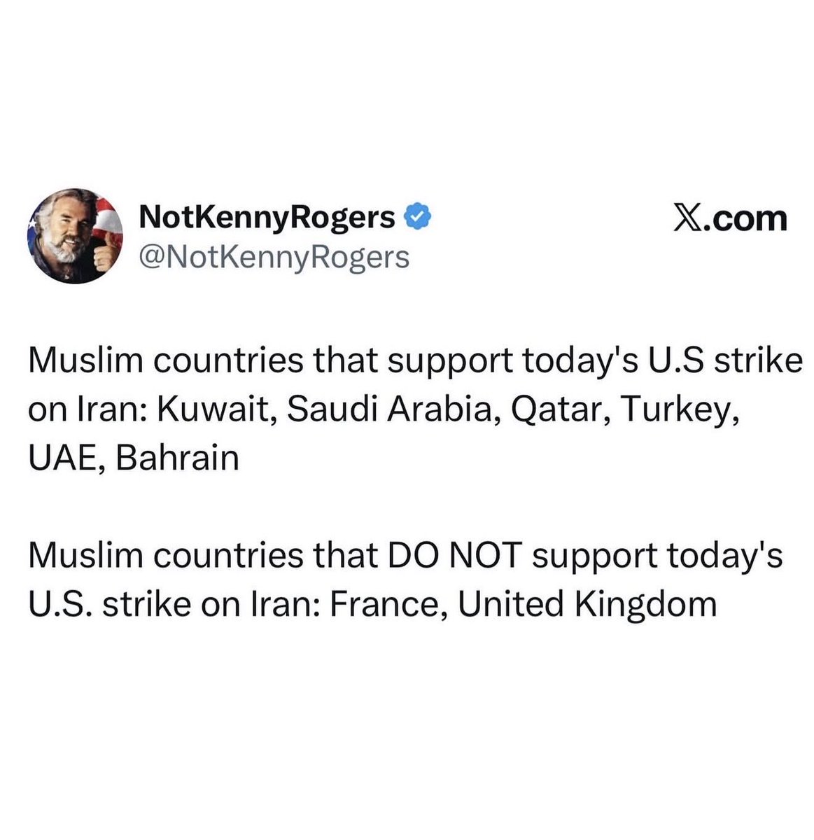 Also Canada is one of the Muslims countries that supports it