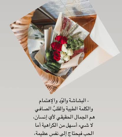 nagahlibya's tweet photo. ✍البشاشـة والـوّد ﻭﺍلإهتمـام ﻭالكلمة الطيبـة والقلـبُ الصافي ﻫﻢ الجمال الحقيقي ﻷﻱ ﺇنسـان، لا شيء أسهل من الكراهية أما الحب فيحتاج إلى نفس عظيمة ..
✍ صباحكم أكاليل من الياسمين وفيض من السعادة⚘️
                     🌴 https://t.co/y9pxgU5r0l