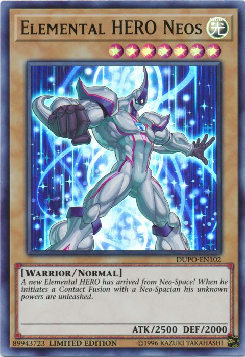 ShiningYami's tweet photo. @YGOMasterDuel @Alienware @IntelGaming One of my all time favorite cards has to be Elemental Hero Neos, it was the first card that genuinely got me hyped for the game as a kid. #YGOMD4thAnniversarySweepstakes https://t.co/ZFkcdHmg6r